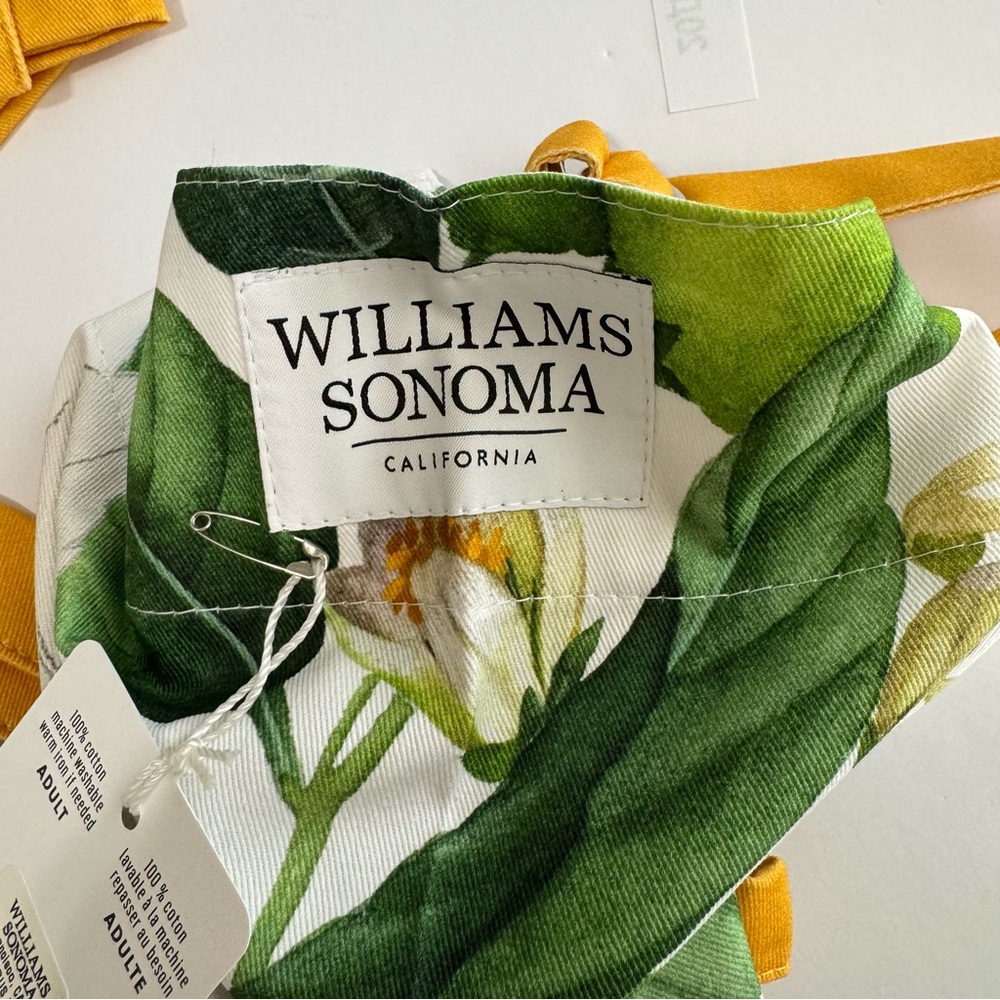 Williams Sonoma Citrus Apron NWT Cotton D-Ring Neck Pockets - Picture 8 of 14